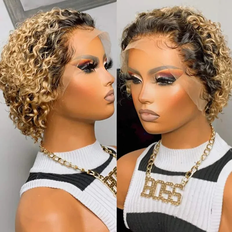 Pixie Cut Human Hair Lace Front Wig for Women-3