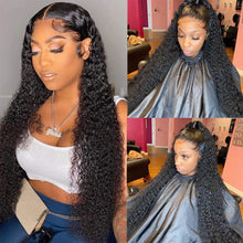 150% Density Brazilian Water Wave Lace Front Wig for Black Women - 16 Inch with Pre-Plucked Bleached Knots and Baby Hair