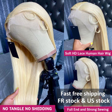 613 Transparent HD Lace Frontal Wig - 13X6 Bone Straight Blonde Human Hair Lace Front Wig - 13X4 Brazilian Pre-Plucked Human Hair