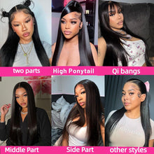 34-Inch Human Hair Lace Front Wig, 200 Density, 13x4 HD Pre-Plucked, Glueless, Straight, Natural Color for Women