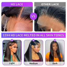 28-Inch 13X4 HD Transparent Lace Front Wig - 180 Density Straight Human Hair Wig for Women with Pre-Plucked Baby Hair in Natural Black