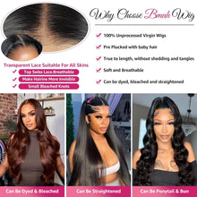 13X6 HD Lace Front Wig - 200 Density Body Wave Human Hair, Pre-Plucked Brazilian Virgin Wig for Women (28 Inch)