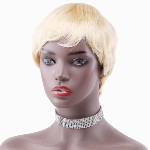 Blonde Short Pixie Cut Human Hair Wigs Brazilian Human Hair Wig Short Human Hair Wig(613#)