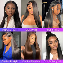 28-Inch 13X4 HD Transparent Lace Front Wig - 180 Density Straight Human Hair Wig for Women with Pre-Plucked Baby Hair in Natural Black