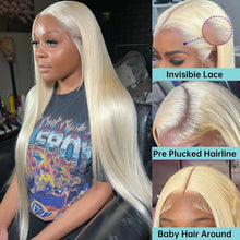 613 Transparent HD Lace Frontal Wig - 13X6 Bone Straight Blonde Human Hair Lace Front Wig - 13X4 Brazilian Pre-Plucked Human Hair