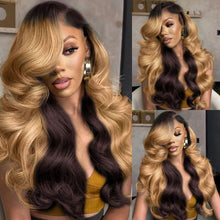 200 Density 13X6 Honey Blonde Lace Front Wigs for Women - Pre-Plucked Human Hair with Baby Hair, HD Transparent Body Wave, 18 Inch