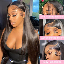 Premium 28-Inch Straight Lace Front Wig - 13X4 HD Lace, Pre-Plucked 180 Density, Glueless Design for Black Women with Baby Hair