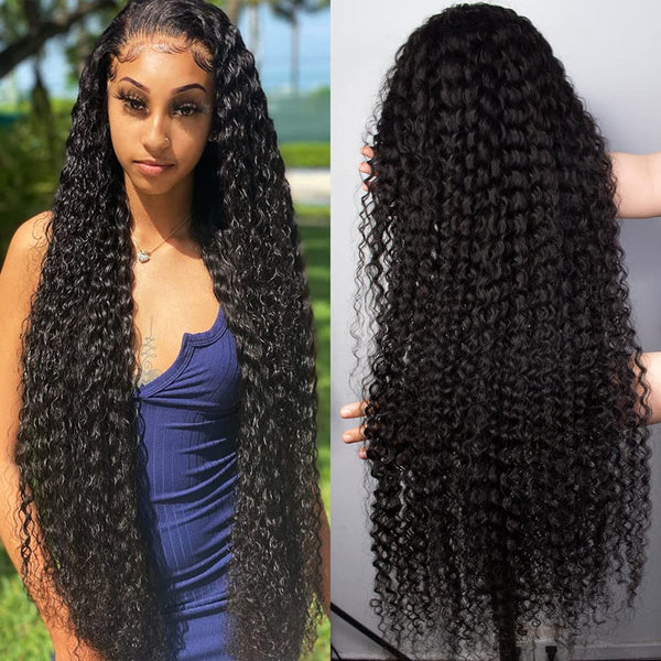 20-Inch Curly Lace Front Wig - 13x4 Human Hair Free Part Wig for Black Women, Natural Color, Pre-Plucked with Baby Hair