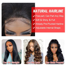 Body Wave Lace Closure Human Hair Wigs for Black Women - Brazilian Virgin 4x4 Pre-Plucked Lace Closure with Bleached Knots and Baby Hair, Natural Color, 150 Density