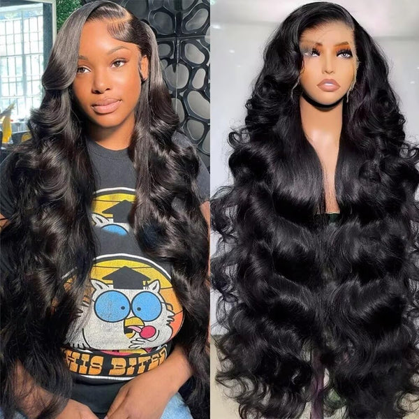28-Inch 13X6 Full Lace Frontal Wig - 12A Brazilian Virgin Human Hair Body Wave with HD Transparent Lace, Pre-Plucked Hairline, and Pre-Bleached Tiny Knots