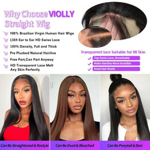 28-Inch 13X4 HD Transparent Lace Front Wig - 180 Density Straight Human Hair Wig for Women with Pre-Plucked Baby Hair in Natural Black