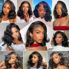 18-Inch Body Wave Lace Front Wig - Human Hair Ocean Wave 13X4 HD Transparent 360° Full Lace Ombre Frontal Wig, Pre-Plucked with Baby Hair, 12A Glueless for Women in Tt1B/Bug (Black Red)