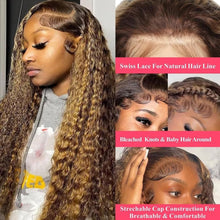 Jerry Curly Human Hair Wig with Highlight P4/30 T Closure, Glueless, Pre-Plucked and Pre-Cut Lace, 200% Density, 24 Inches, Featuring Elastic Band