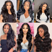 Body Wave Lace Closure Human Hair Wigs for Black Women - Brazilian Virgin 4x4 Pre-Plucked Lace Closure with Bleached Knots and Baby Hair, Natural Color, 150 Density