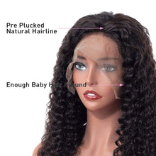 VSHOW Hair Lace Front Pre-Plucked Wigs Human Hair Indian Deep Wave Wet and Wavy Virgin Hair 130% Density 18 Inches for Black Women