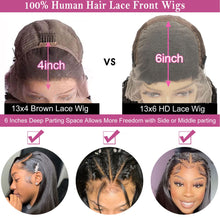 13X6 Human Hair Straight Lace Front Wig - 150% Density Glueless, Pre-Plucked with Baby Hair, Natural Hairline (22 Inch, Natural Color)