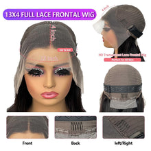 28-Inch 13X4 HD Transparent Lace Front Wig - 180 Density Straight Human Hair Wig for Women with Pre-Plucked Baby Hair in Natural Black