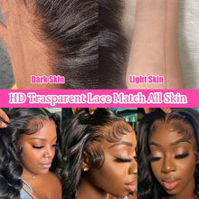 18-Inch Body Wave Lace Front Wig - Human Hair Ocean Wave 13X4 HD Transparent 360° Full Lace Ombre Frontal Wig, Pre-Plucked with Baby Hair, 12A Glueless for Women in Tt1B/Bug (Black Red)