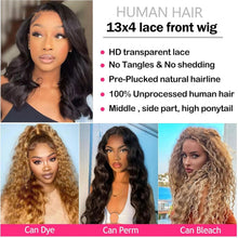 18-Inch Body Wave Lace Front Wig - Human Hair Ocean Wave 13X4 HD Transparent 360° Full Lace Ombre Frontal Wig, Pre-Plucked with Baby Hair, 12A Glueless for Women in Tt1B/Bug (Black Red)