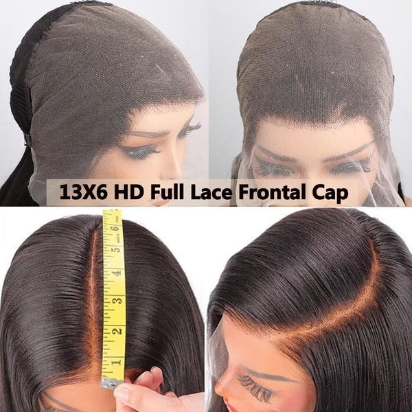 28-Inch 13X6 Full Lace Frontal Wig - 12A Brazilian Virgin Human Hair Body Wave with HD Transparent Lace, Pre-Plucked Hairline, and Pre-Bleached Tiny Knots