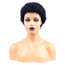 Short Afro Kinky Curly Wigs - 100% Human Hair Pixie Cut, Brazilian Virgin Hair in Natural Color