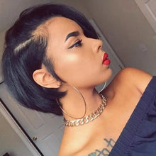 Human Hair 13X2 Wigs Short Pixie Cut Wigs Straight Bob HDTransparent Lace Frontal Wigs For Black Women 250Density Perruque Cheap Neomi’ Tress and Trend