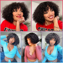 Curly Human Hair Wigs For Women 100% Human Hair Bob Wig Kinky Curly Wig With Bangs Perruque Cheveux Humain Full Machine Made Wig Neomi’ Tress and Trend