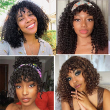 Curly Human Hair Wigs For Women 100% Human Hair Bob Wig Kinky Curly Wig With Bangs Perruque Cheveux Humain Full Machine Made Wig Neomi’ Tress and Trend