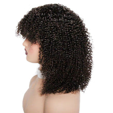 Human Hair Curly Wig With Bangs Natural Brazilian Hair Wigs For Women Short Curly Bob Wigs With Fringe 180% D Full Machine Wigs Neomi’ Tress and Trend