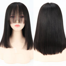 14“ Human Hair Wig for Women 6X6” Silk Top with PU Around Bob Hair with Bangs Soft Breathable Natural Scalp Free Part Neomi’ Tress and Trend