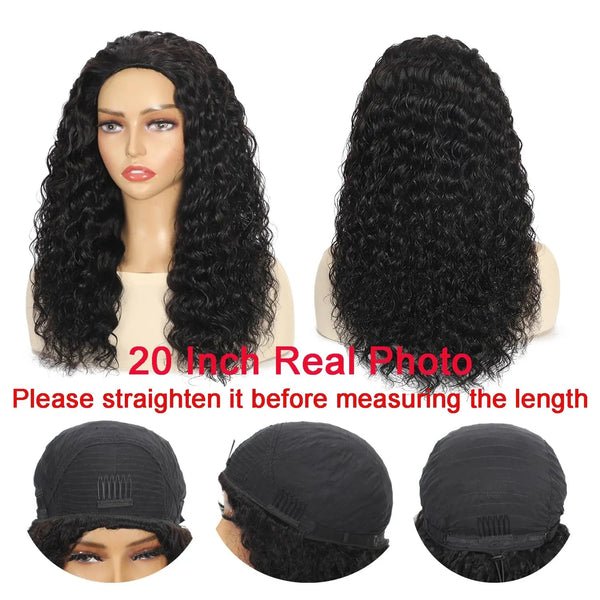Kinky Curly Human Hair Wig 3 IN 1 Half Wigs Human Hair 250% Density Full Machine Made Clip-in With Drawstring Seamless Neomi’ Tress and Trend