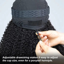 Kinky Curly Human Hair Wig 3 IN 1 Half Wigs Human Hair 250% Density Full Machine Made Clip-in With Drawstring Seamless Neomi’ Tress and Trend