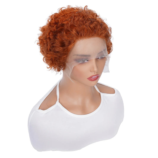 Pixie Cut Wig Human Hair Curly Lace Front-1