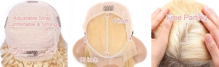 613 Blonde HD Lace Frontal Wig 13x4 13×6 Deep Wave Lace Front Human Hair Wig Colored Curly Wigs Water Wave Wigs For Women ﻿ ﻿ Neomi’ Tress and Trend