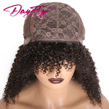 Human Hair Curly Wig With Bangs Natural Brazilian Hair Wigs For Women Short Curly Bob Wigs With Fringe 180% D Full Machine Wigs Neomi’ Tress and Trend