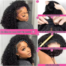 Kinky Curly Human Hair Wig 3 IN 1 Half Wigs Human Hair 250% Density Full Machine Made Clip-in With Drawstring Seamless Neomi’ Tress and Trend