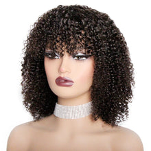 Human Hair Curly Wig With Bangs Natural Brazilian Hair Wigs For Women Short Curly Bob Wigs With Fringe 180% D Full Machine Wigs Neomi’ Tress and Trend