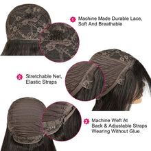 Silky Wig Human Hair Full Machine Made Straight 100% Human Hair Wigs With Bangs For Women Brazilian Cheap Wig On Sale Clearance Neomi’ Tress and Trend