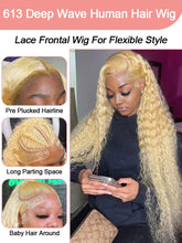 613 Blonde HD Lace Frontal Wig 13x4 13×6 Deep Wave Lace Front Human Hair Wig Colored Curly Wigs Water Wave Wigs For Women ﻿ ﻿ Neomi’ Tress and Trend