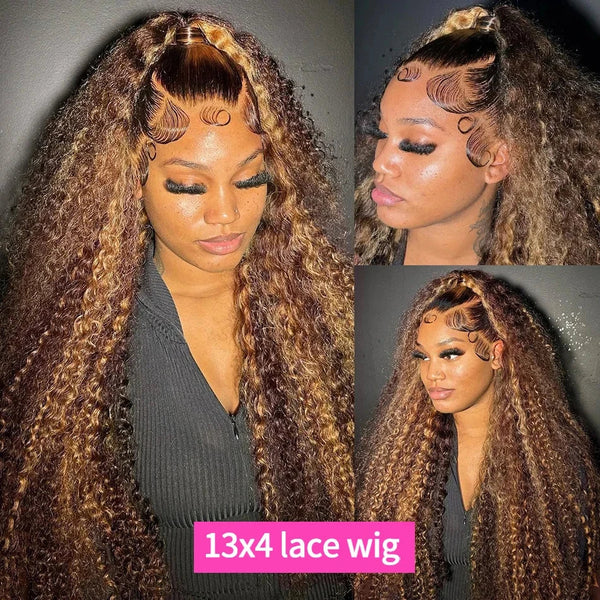 30 36 Inch Curly Highlight Wig Human Hair Honey Blonde 13x4 Lace Front Deep Wave 13x6 Hd Lace Frontal Wig Brazilian For Women Naomi’ Tress and Trend