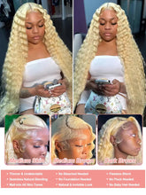 613 Blonde HD Lace Frontal Wig 13x4 13×6 Deep Wave Lace Front Human Hair Wig Colored Curly Wigs Water Wave Wigs For Women ﻿ ﻿ Neomi’ Tress and Trend