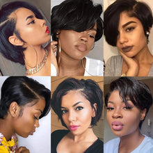 Human Hair 13X2 Wigs Short Pixie Cut Wigs Straight Bob HDTransparent Lace Frontal Wigs For Black Women 250Density Perruque Cheap Neomi’ Tress and Trend