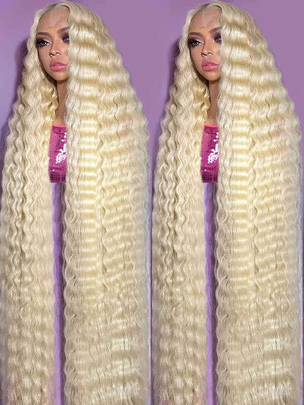 613 Blonde HD Lace Frontal Wig 13x4 13×6 Deep Wave Lace Front Human Hair Wig Colored Curly Wigs Water Wave Wigs For Women ﻿ ﻿ Neomi’ Tress and Trend