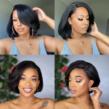 Human Hair 13X2 Wigs Short Pixie Cut Wigs Straight Bob HDTransparent Lace Frontal Wigs For Black Women 250Density Perruque Cheap Neomi’ Tress and Trend