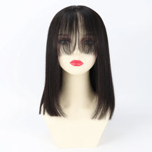 14“ Human Hair Wig for Women 6X6” Silk Top with PU Around Bob Hair with Bangs Soft Breathable Natural Scalp Free Part Neomi’ Tress and Trend
