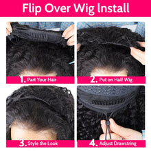 Kinky Curly Human Hair Wig 3 IN 1 Half Wigs Human Hair 250% Density Full Machine Made Clip-in With Drawstring Seamless Neomi’ Tress and Trend