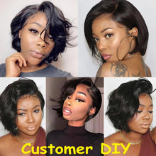 Human Hair 13X2 Wigs Short Pixie Cut Wigs Straight Bob HDTransparent Lace Frontal Wigs For Black Women 250Density Perruque Cheap Neomi’ Tress and Trend