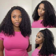 Kinky Curly Human Hair Wig 3 IN 1 Half Wigs Human Hair 250% Density Full Machine Made Clip-in With Drawstring Seamless Neomi’ Tress and Trend