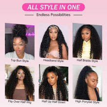 Kinky Curly Human Hair Wig 3 IN 1 Half Wigs Human Hair 250% Density Full Machine Made Clip-in With Drawstring Seamless Neomi’ Tress and Trend