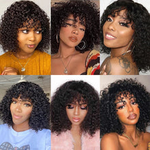 Curly Human Hair Wigs For Women 100% Human Hair Bob Wig Kinky Curly Wig With Bangs Perruque Cheveux Humain Full Machine Made Wig Neomi’ Tress and Trend